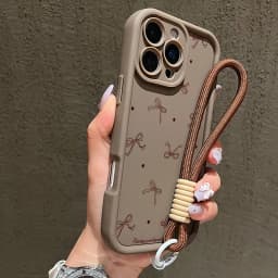 Cute Polka Dot Bow Pattern Soft Lanyard Phone Case For Xiaomi Redmi Note 14 13 12 Pro Plus 5G 13 12S