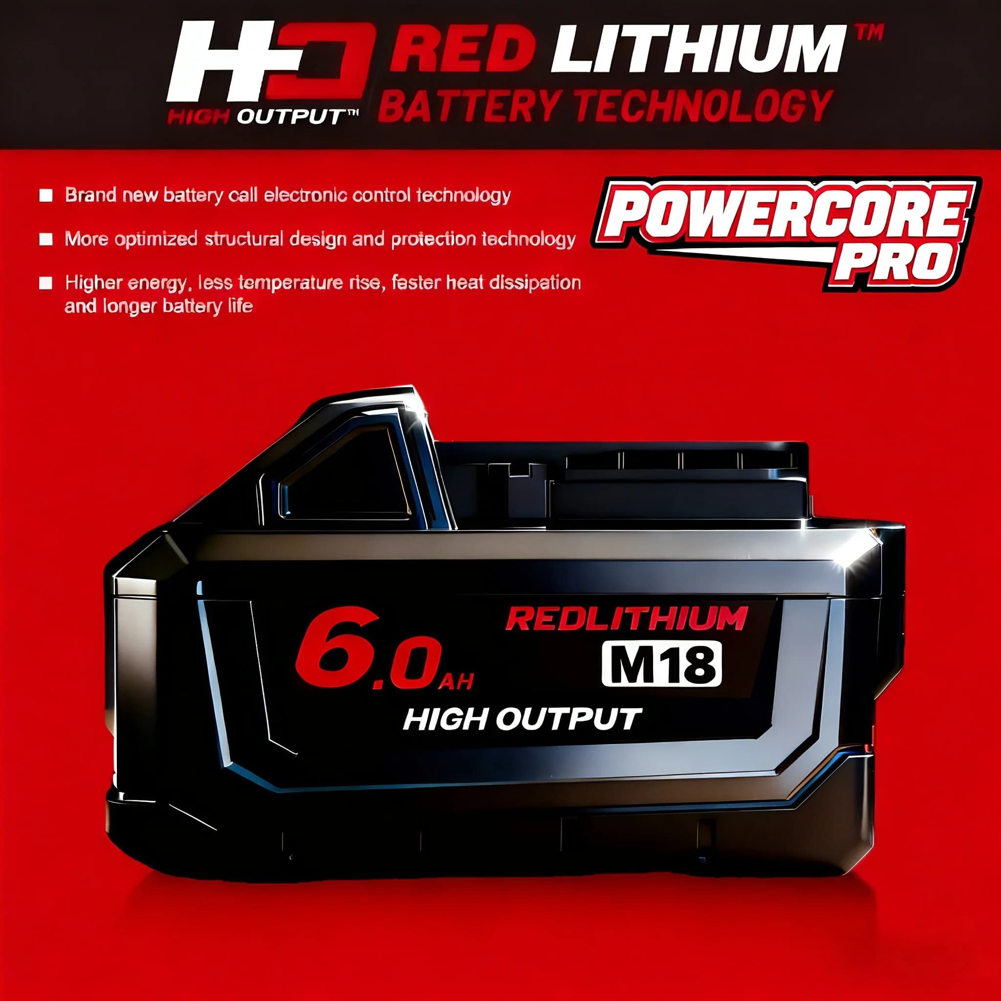 Baterie 6000mAh M18 pro Milwaukee 18V Náhradní Li-ion dobíjecí baterie 6A Nabíječka
