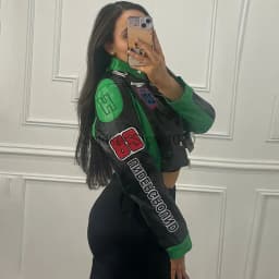 Nová dámská módní hipster bunda s potiskem písmen Y2K, hipsterské motocyklové bundy, jarní a podzimní jednořadý ležérní kabát - náhled 3