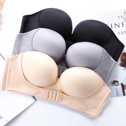 Strapless Small Breasts Gather Non-slipUnderwear Front Buckle Beautiful Back Shoulder Steel Ring Inv