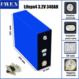 Nová 3,2V 340AH Lifepo4 baterie třídy A 3C s vysokým výkonem, DIY 12V 24V 48V EV RV solární dobíjecí baterie, bezcelní - náhled 4
