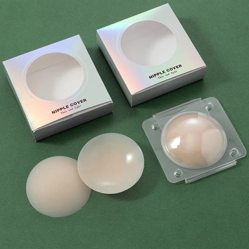 1 pár neviditelných nelepicích silikonových náplastí na prsa, tenkých náplastí na bradavky, krytů okvětních lístků, samolepek, bezešvých silikonových podprsenek
