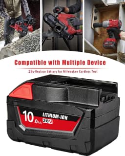 Pro Milwaukee 28V 12.0Ah M28 baterie Li-Ion Náhradní baterie pro Milwaukee 28V M28 48-11-2830 0730-20 Baterie do nářadí - náhled 2