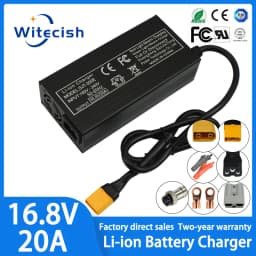 16.8V 20A Lithium Battery Charger For 4S 14.8V Lithium Ion Battery Fast Charger With Fan Aluminum Ca