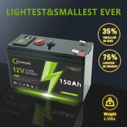 Dobíjecí lithiová baterie LiFePO4 12V 150Ah, vestavěný systém BMS, ideální pro odrážedla, solární panely, chytače ryb, elektrická kola - náhled 4