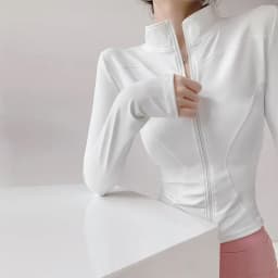 Dámská rychleschnoucí sportovní bunda Sun, přiléhavý top, jóga, bunda s dlouhým rukávem a zipem, běžecká fitness bunda, velikost S-3XL - náhled 3