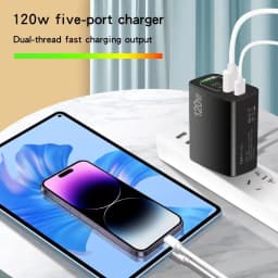 5portová USB-C PD nabíječka s rychlým nabíjením PD Quick Charge 3.0 USB-C adaptér pro nabíječku telefonu pro iPhone 15 14 13 Xiaomi Samsung - náhled 4