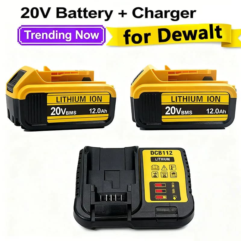 Pro DEWALT 20V sadu baterií a nabíječek, 2 kusy, DCB205 5Ah s rychlonabíječkou pro veškeré nářadí 20V Max