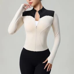 Girls Long Sleeve Activewear Running Sport Coat Slim Workout Zip Up Sleeve Sports Jacket Top Yoga Ja