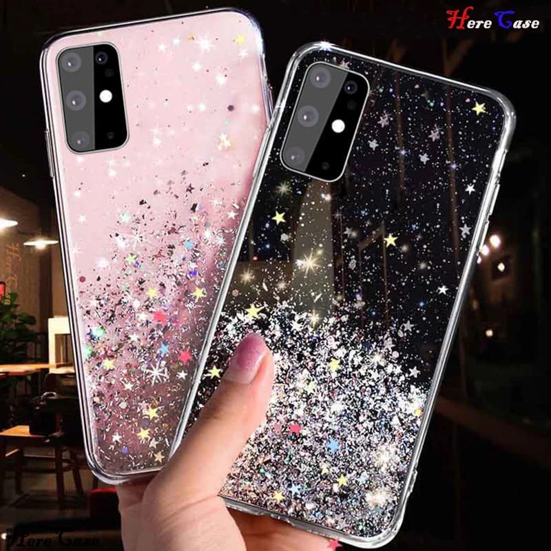 Luxusní pozlacený křišťálový měkký TPU kryt pro Samsung Galaxy S8 S9 S10 Plus S20 S21 Ultra FE Note 8 9 10 20 silikonový zadní kryt