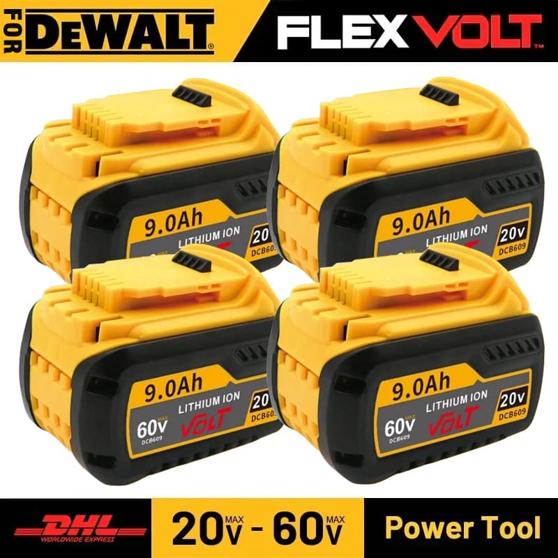 100% nová 🔋20V/60V 9,0Ah MAX Li-ion baterie pro DeWalt dobíjecí DCB547-XJ DCB200 DCB201 pro baterie do nářadí Flexvolt💪