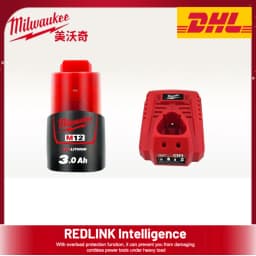 Original Milwaukee M12 Battery 12V 3AH 3000mAh M12-18FC Charger 48-11-2402 48-11-2411 Hand Drill Mil