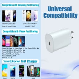 Sady 25W PD rychlonabíječky do zásuvky + 20W 6,6 FT kabel pro rychlé nabíjení typu C pro iPhone kompatibilní s iPhone 14/13/12/12/Max/11/Xs Max - náhled 2