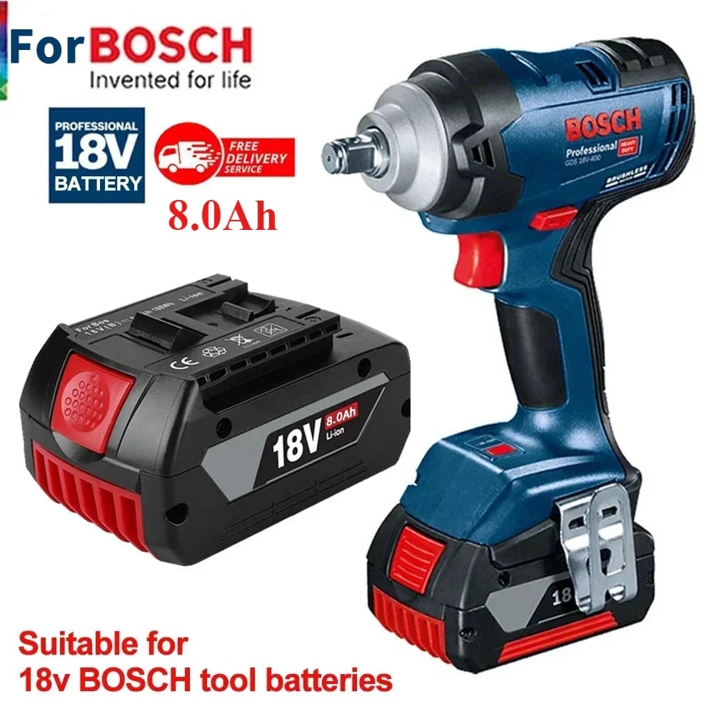 Pro 18V baterii Bosch, elektrickou baterii Bosch 6,0-8,0Ah, kompatibilní s baterií Bosch řady 18V GSR180 GBH180 GSB180
