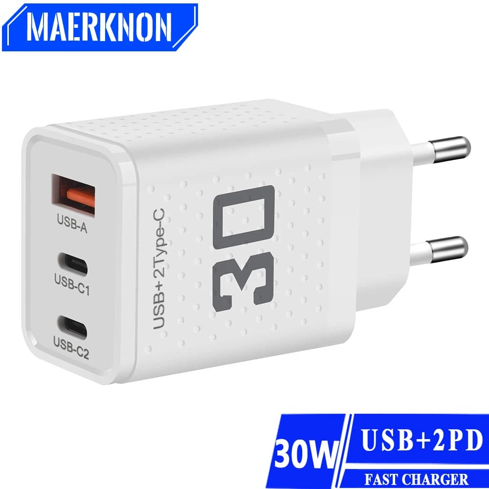 USB PD rychlonabíječka 30W typu C mobilní telefon PD nástěnný rychlonabíjecí adaptér pro iPhone 15 Pro Xiaomi 14 Samsung