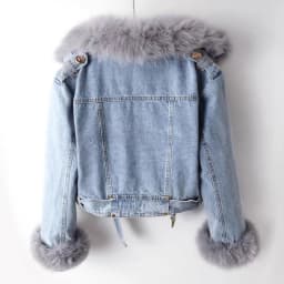 Americká vintage džínová bunda s dlouhým rukávem, krátká dámská odnímatelná retro bunda s knoflíky, čistá barva, vysoký pas, ležérní, podzim 2025 - náhled 2