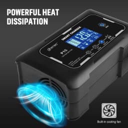 HTRC 12V/24V nabíječka autobaterií 15A automatická nabíječka pro lithiové, LiFePO4, AGM, gelové olověné baterii do auta - náhled 5