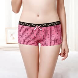 Sexy dámské kalhotky bavlněné chlapecké kraťasy kawaii spodní prádlo transparentní krajkové spodní prádlo s potiskem motýlů 3 ks/sada - náhled 2