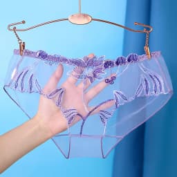 Sexy krajkové kalhotky, síťované duté květinové výšivky s nízkým pasem, průhledné dámské spodní prádlo, ultra tenké bezešvé spodní prádlo - náhled 4