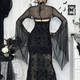 Goth Dark Mall Gothic Mesh See Through Crop Shrung Tops Dámské elegantní kabát Techwear Y2K Grunge Netopýří rukávy Opalovací krém Halenka - náhled 2