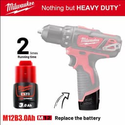 Originální baterie Milwaukee M12 12V 3AH 3000mAh Nabíječka M12-18FC 48-11-2402 48-11-2411 Ruční vrtačka Baterie pro elektrické nářadí Milwaukee - náhled 3