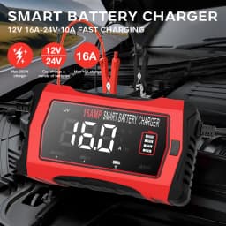 12V/16A 24V/10A nabíječka do auta pro lithiové LiFePO4 olověné baterie 6V 12V 24V AGM gelové RV SUV ATV inteligentní nabíječka a údržbář - náhled 3