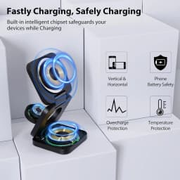 Rychlá bezdrátová nabíječka s magnetickou skládací technologií 3 v 1 pro iPhone 16/15/14/13/12 Apple Watch 10/9/8/7/6/5/4/3/SE Airpods 3/2/Pro - náhled 6