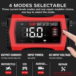 12V/16A 24V/10A nabíječka do auta pro lithiové LiFePO4 olověné baterie 6V 12V 24V AGM gelové RV SUV ATV inteligentní nabíječka a údržbář - náhled 2