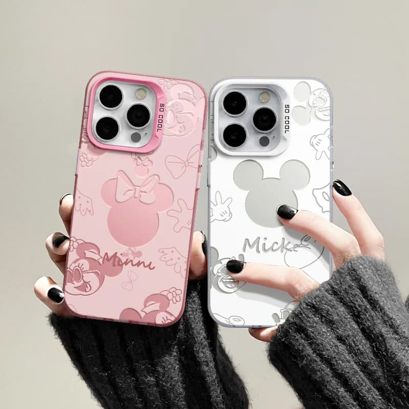 Pouzdro na telefon Mickey Mouse Minnies Back Shadow pro iPhone 17 14 15 16 Plus 16 15 14 13 12 11 Pro Max XR XS X SE2 Y2K Zadní kryt