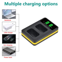 Nabíječka Pickle Power LP-E5 LP-E6 LP-E8 LP-E10 LP-E12 LP-E17 NB-6L NB-7L NB-10L NB-13L s dvojitým USB portem pro baterie fotoaparátů Canon - náhled 4