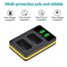 Nabíječka Pickle Power LP-E5 LP-E6 LP-E8 LP-E10 LP-E12 LP-E17 NB-6L NB-7L NB-10L NB-13L s dvojitým USB portem pro baterie fotoaparátů Canon - náhled 5