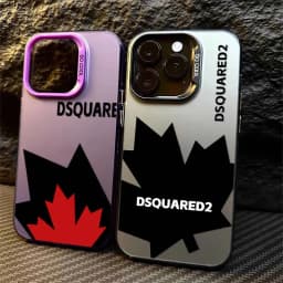 Matte-Dsqua-red2s For Apple iPhone 17 16 15 14 13 Pro Max Plus Colorful Silver Phone Case Cover