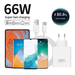 6A 66W super rychlá nabíječka do zásuvky EU pro Huawei Mate 40 50 60 P50 Nova 8 9 10 Honor 90 100 X7 X8 X9 Magic Type-C nabíjecí kabel USB - náhled 6