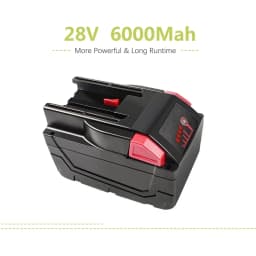 Náhradní baterie Battool 28V 6,0Ah Li-Ion pro Milwaukee Tool 28V M28 48-11-2830 0730-20 0726-22 0780-20 s LED diodami - náhled 2