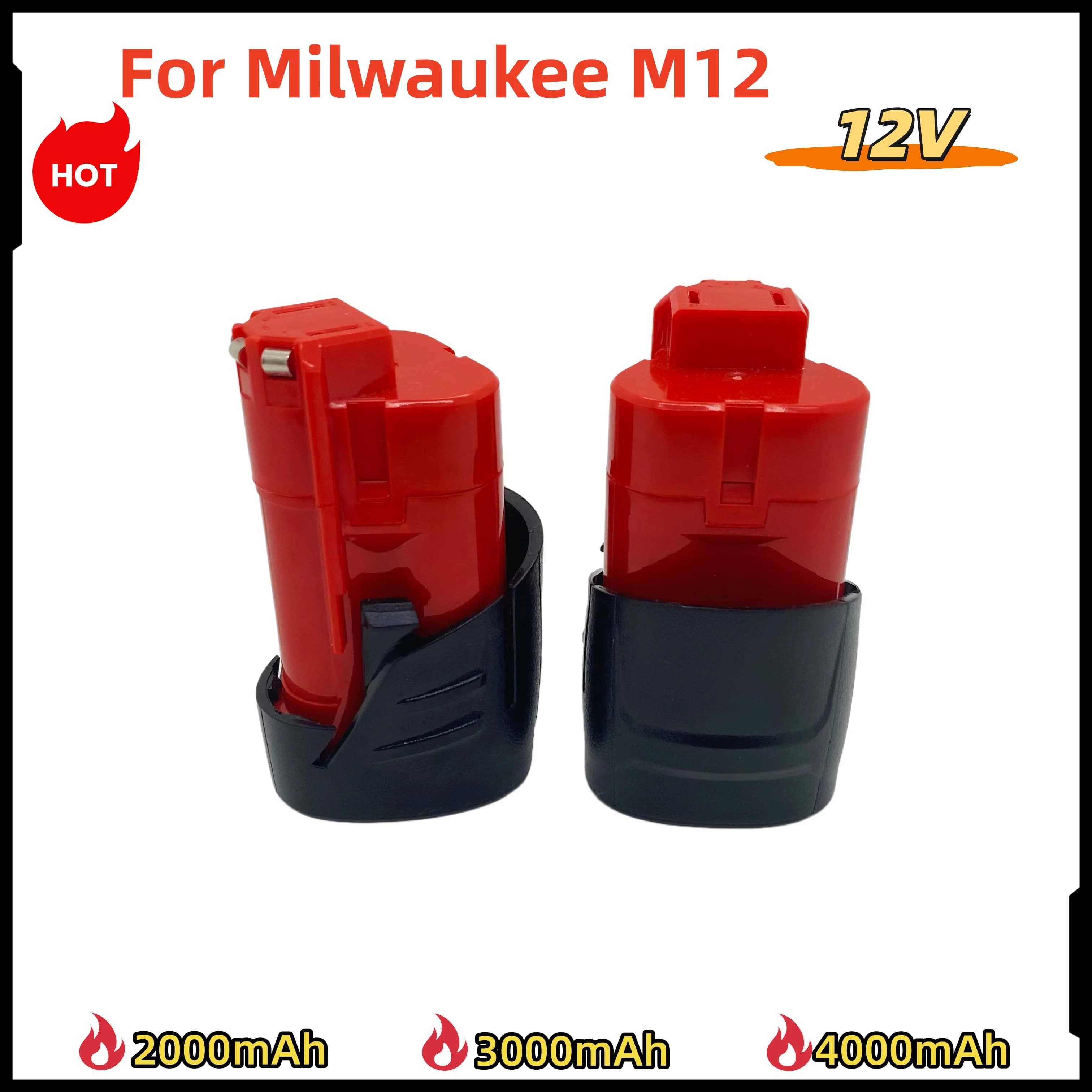 Univerzální akumulátorová baterie 3000mAh 12V pro Milwaukee M12 XC 48-11-2410 48-11-2411 48-11-2420
