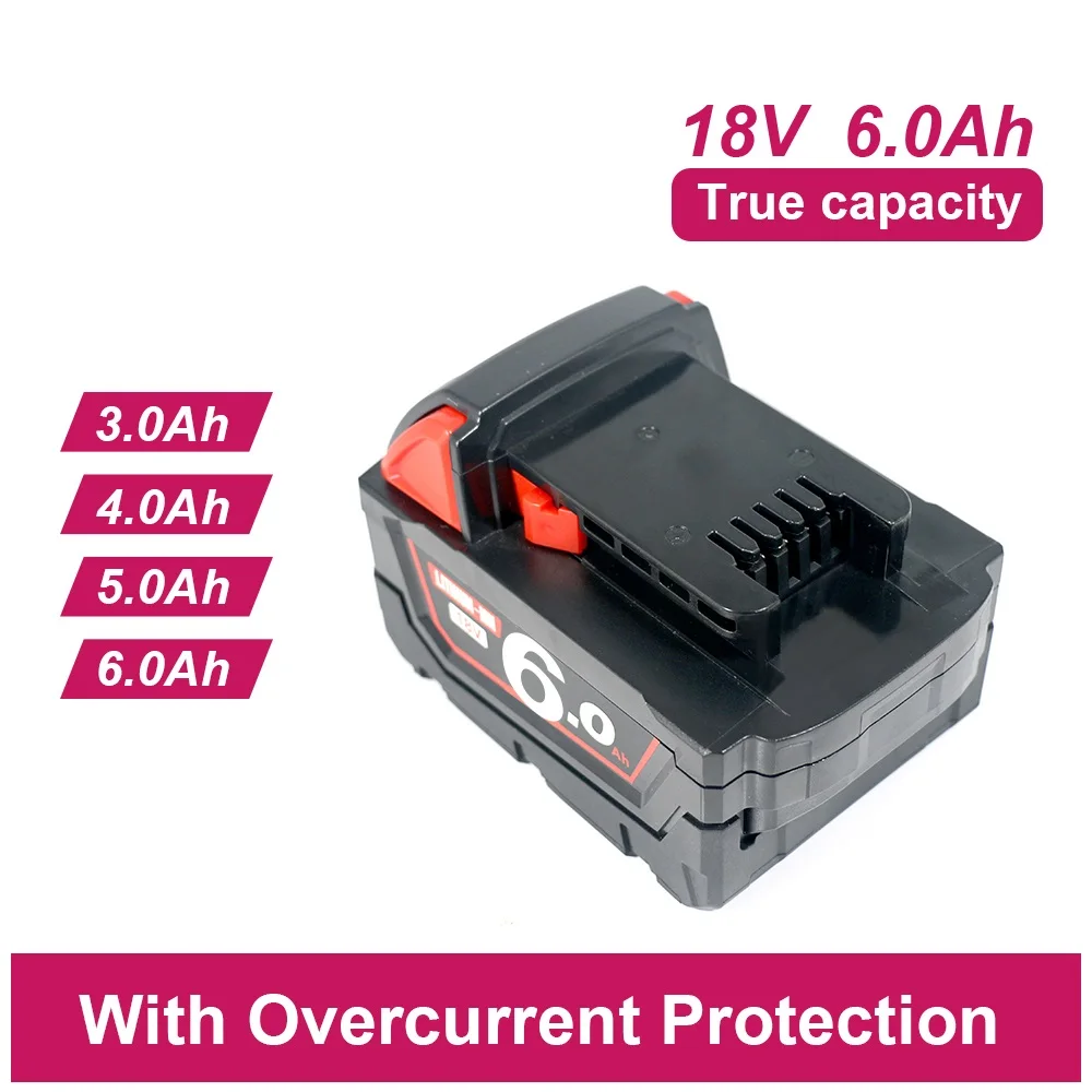 Baterie 3Ah-6Ah 18V pro Milwaukee 18V M18 dobíjecí baterie pro Milwaukee M18B5 XC Lithium-iontová baterie 18V 12/16/18/20/22Ah