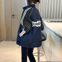 Jarní podzimní nové dámské trendy kontrastní barevné patchworkové nadrozměrné bundy na zip, ležérní streetwear kabáty s dlouhým rukávem Y2K - náhled 6