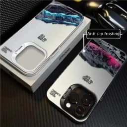 Pouzdro na telefon pro iPhone 16 15 14 Plus 13 12 11 Pro MAX 16E Sněhová horská krajina Západ slunce Pokovení Matný pevný zadní kryt pro iPhone 16 15 14 Plus - náhled 2