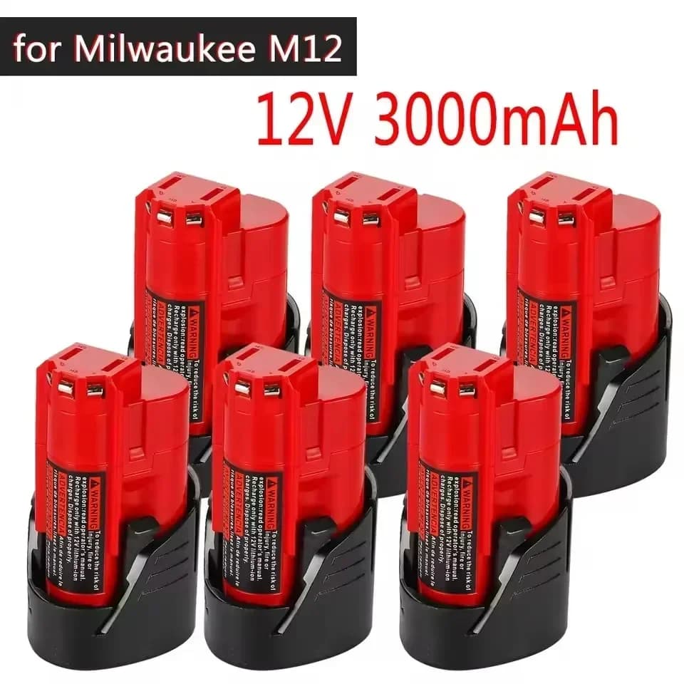 Výkonný 12V akumulátor Milwaukee M12 3Ah kompatibilní s M12 XC 48-11-2410 48-11-2420 48-11-2411 Akumulátorové nářadí