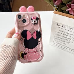 Pouzdro TPU s kreslenými panenkami 3D ušima, vlnité, pro Samsung A15 A25 A35 A55 A07 A17 A06 A16 A26 A36 A56 A05S A14 A24 A34 A54 A13 A23 - náhled 2