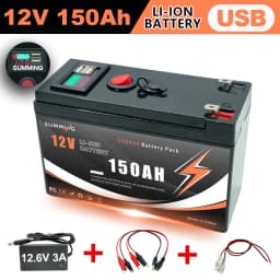 LiFePO4 12V 🪟Baterie Deep Cycle 18650 Lithium 150000mAh s vestavěným BMS, pro UPS, kajakový sonar, solární panel, Power Wheels - náhled 2