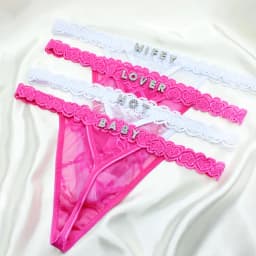 Vlastní jméno tanga písmena jméno sexy krajkové bikiny kalhotky personalizované tangá spodní prádlo spodní prádlo valentýnské dárky pro ženy - náhled 5