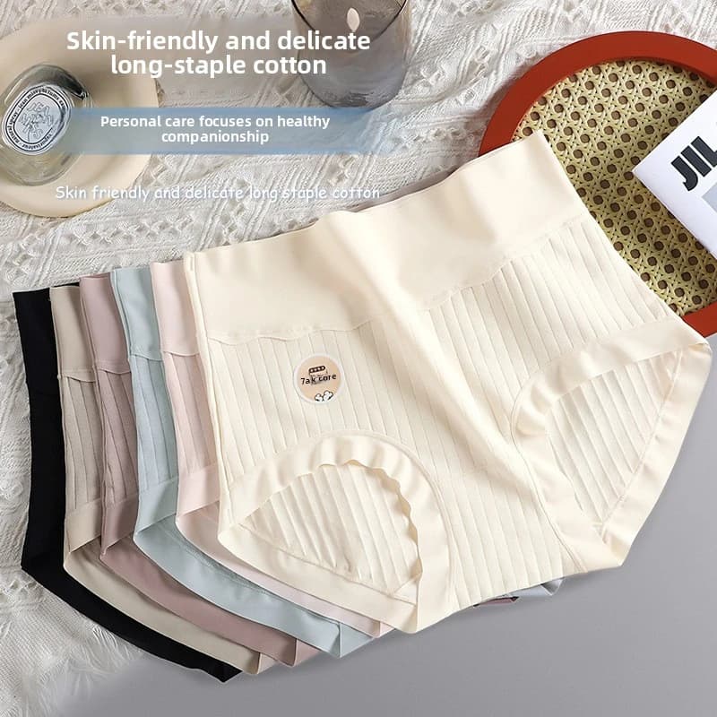 Bavlněné dámské kalhotky s vysokým pasem, antibakteriální, prodyšné, plus size, poporodní šortky, bezpečné pro kojence, pohodlné