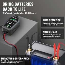 HTRC 6V 12V 3000mA Inteligentní nabíječka baterií Automatická pro udržovací lithiové LiFePO4 olověné baterie Nabíječka do auta a motocyklu - náhled 2