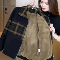 Thickened Fleece Short Jacket Casual Stylish Slimming Vintage Fashionable Polyester Fiber Women's To