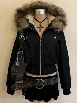 Zimní retro kabáty z umělé kožešiny pro ženy z roku 2000, americké vintage bundy, harajuku, gotické punkové oblečení, jean parky, dámské svrchní oblečení - náhled 3