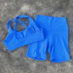 Dámské legíny s vysokým pasem, těsné, s vysokým nárazem, s popruhem na rameno, pro fitness, s podprsenkou, s vysokým pasem a krátkými legínami - náhled 6