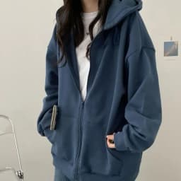 Inspirational Solid Color Oversize Hooded Jacket Women's Loose Fit Casual Style Sweatshirt Autumn/Wi