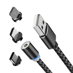 3 v 1 kulatý magnetický telefonní kabel pro micro/iOS/type C mobilní telefon rychlé nabíjení magnetický USB kabel pro samsung s9 xiaomi mi a2 - náhled 6