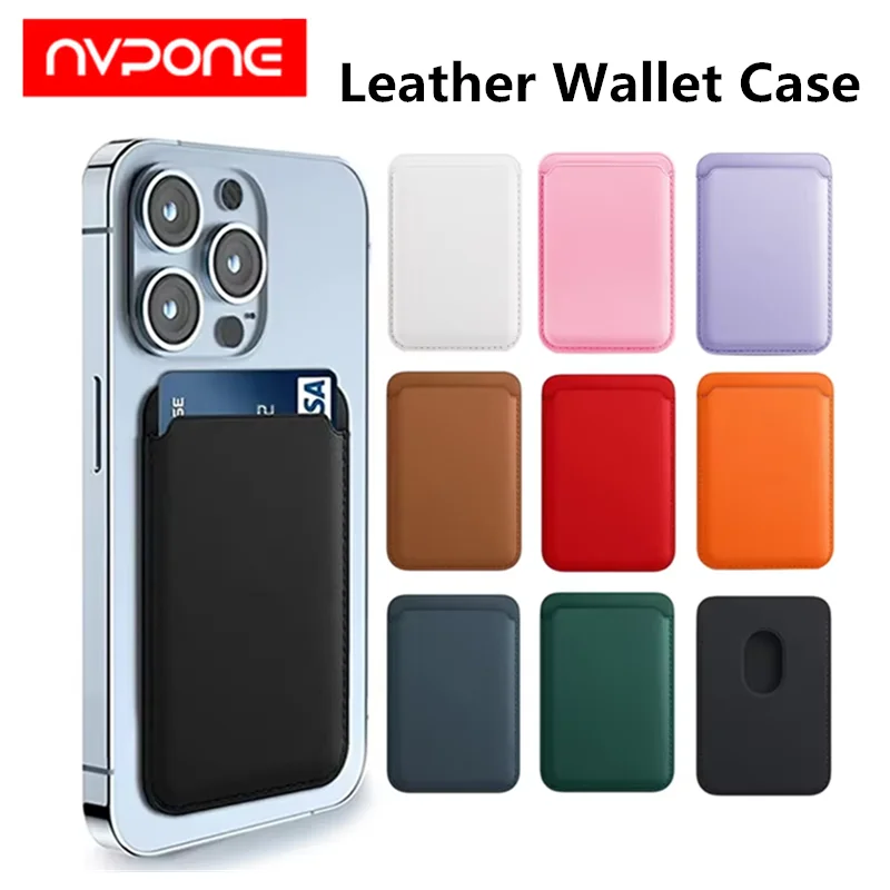 Kožená peněženka pro mobilní telefon, pouzdro s magnetem MagSafe pro iPhone 14, 13, 12 a 15 Pro Max, kompatibilní s...